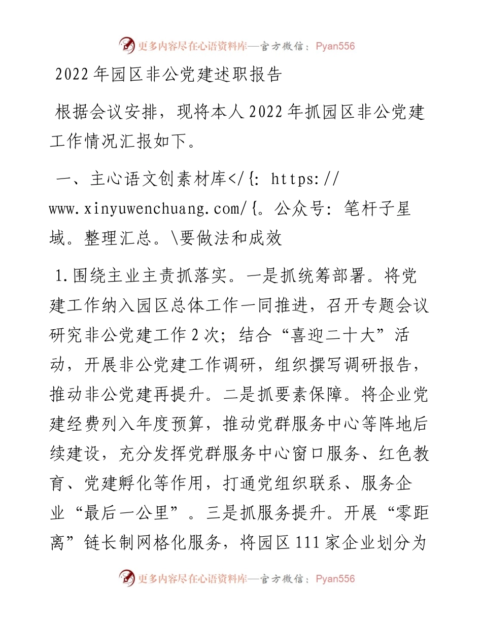 园区非公党建述职报告.docx_第1页