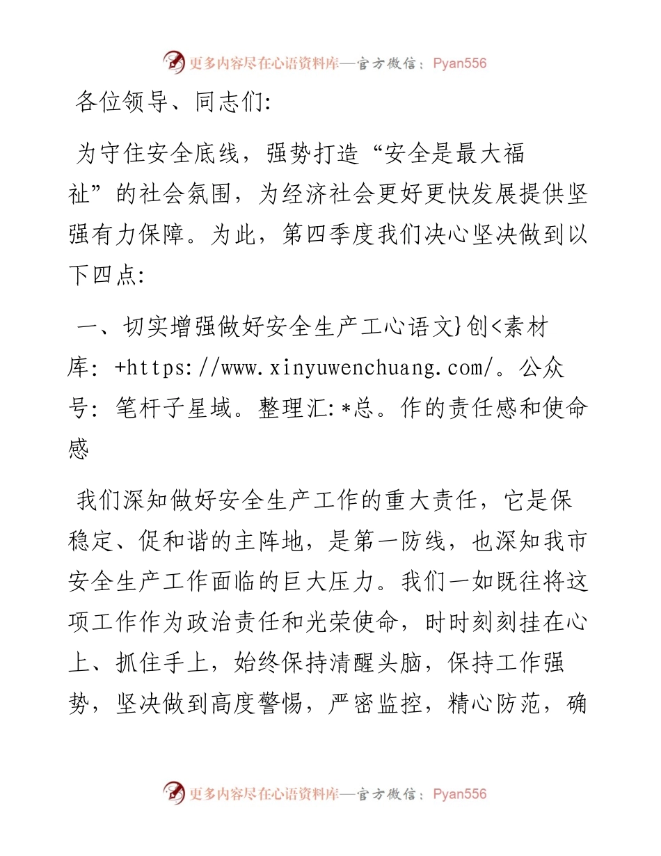在全市安全生产工作会议上的表态发言.docx_第1页