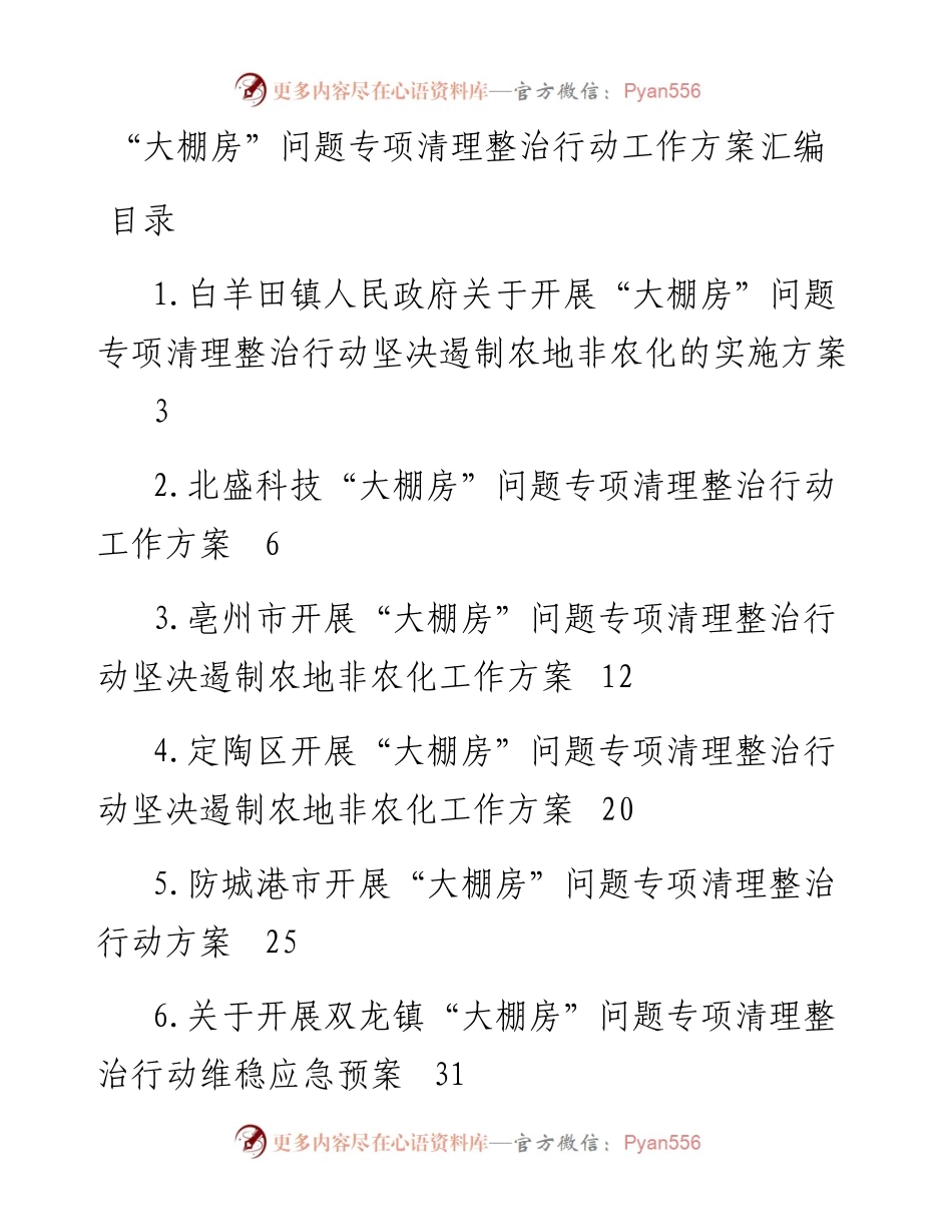 四期会员资料40101：“大棚房”问题专项清理整治行动工作方案汇编（25篇）.docx_第1页