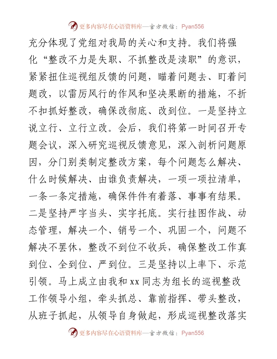 在内部巡视工作反馈会上的表态发言.docx_第2页