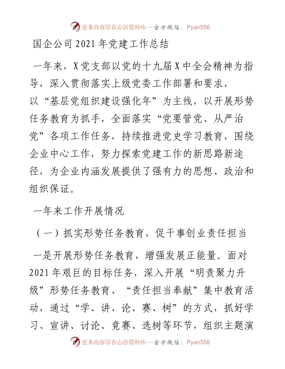国企公司党建工作总结.docx_第1页