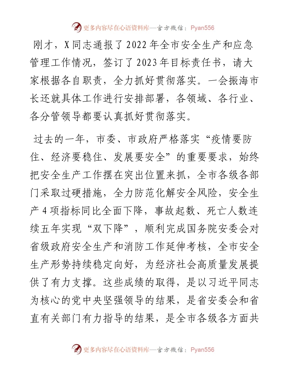在2023年全市安全生产工作会议暨市安委会第一次全体（扩大）会议上的讲话.docx_第2页