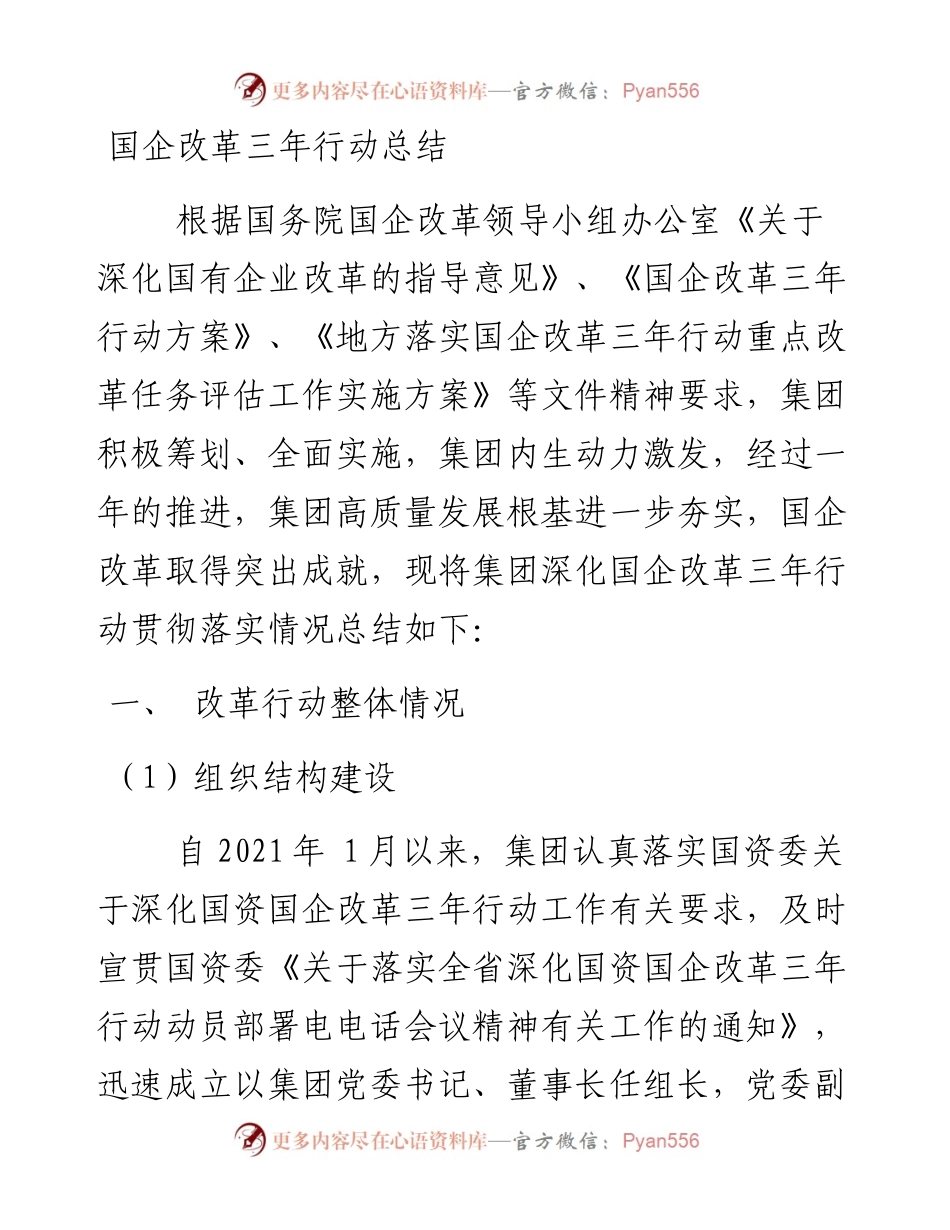 国企改革三年行动总结.docx_第1页