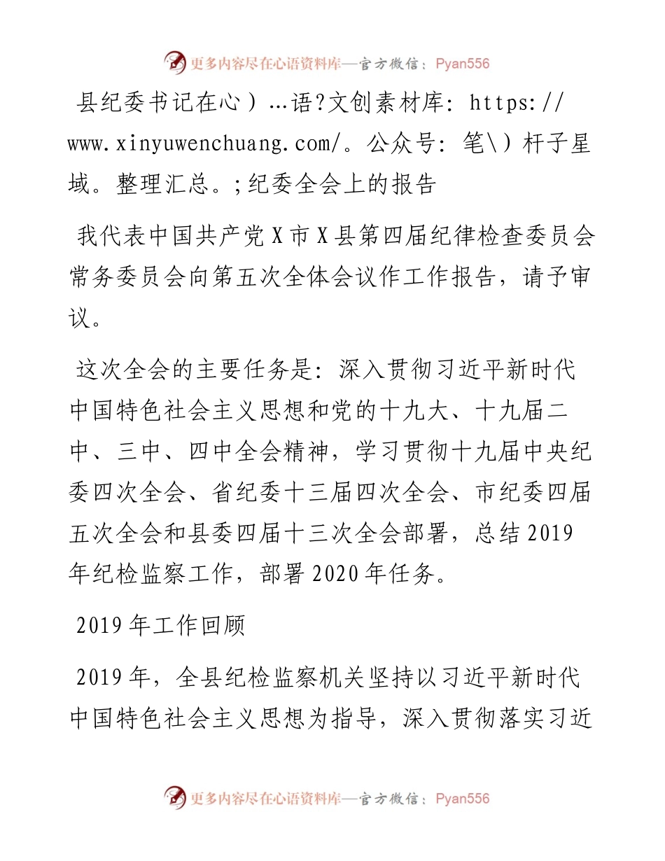 县纪委书记在纪委全会上的报告.docx_第1页