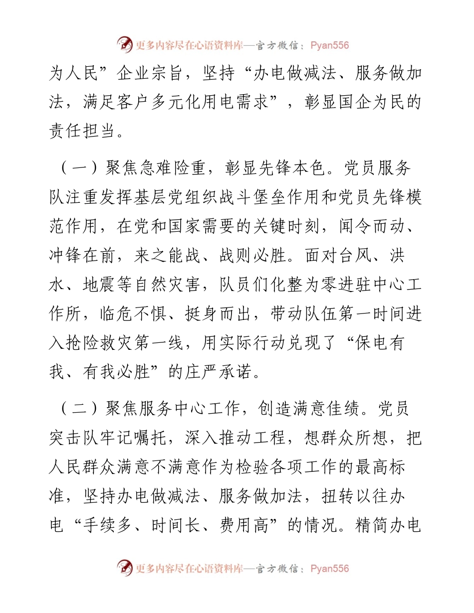 国有企业关于党员突击队建设工作情况的报告.docx_第2页