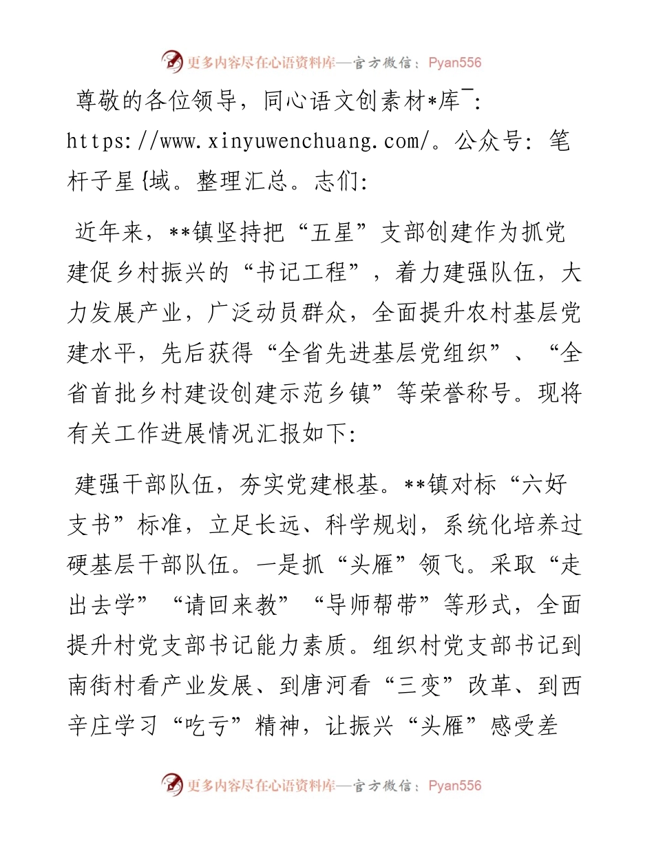 在2024年全县“五星”支部创建观摩会上的交流发言.docx_第1页