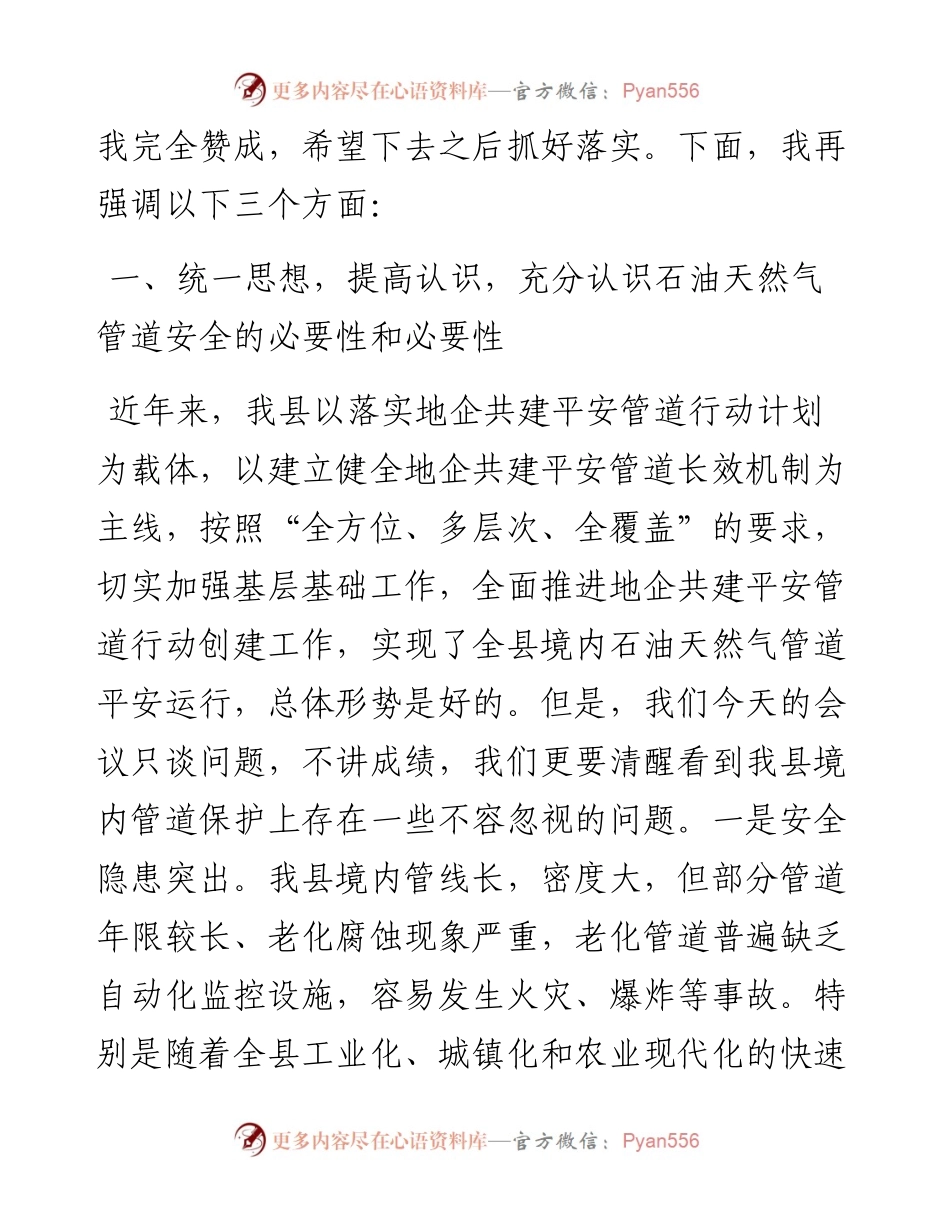 在全县石油天然气管道安全保护工作会议上的讲话.docx_第2页