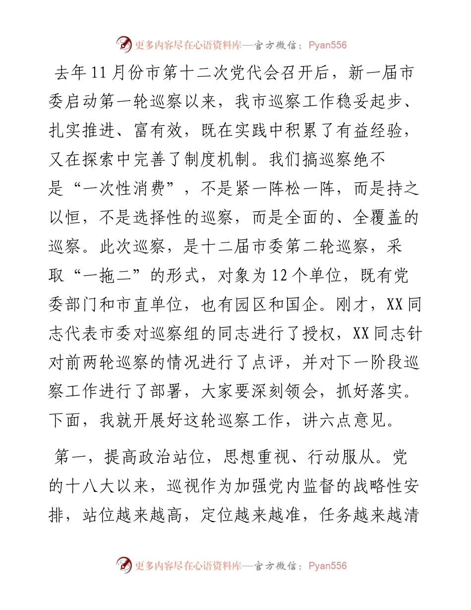 在全市巡察动员会上的讲话.docx_第2页