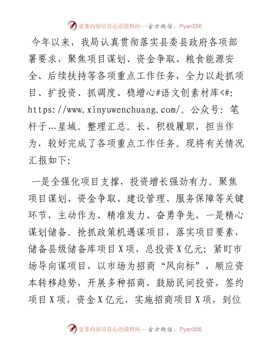发改局2024年上半年工作情况汇报..docx_第1页