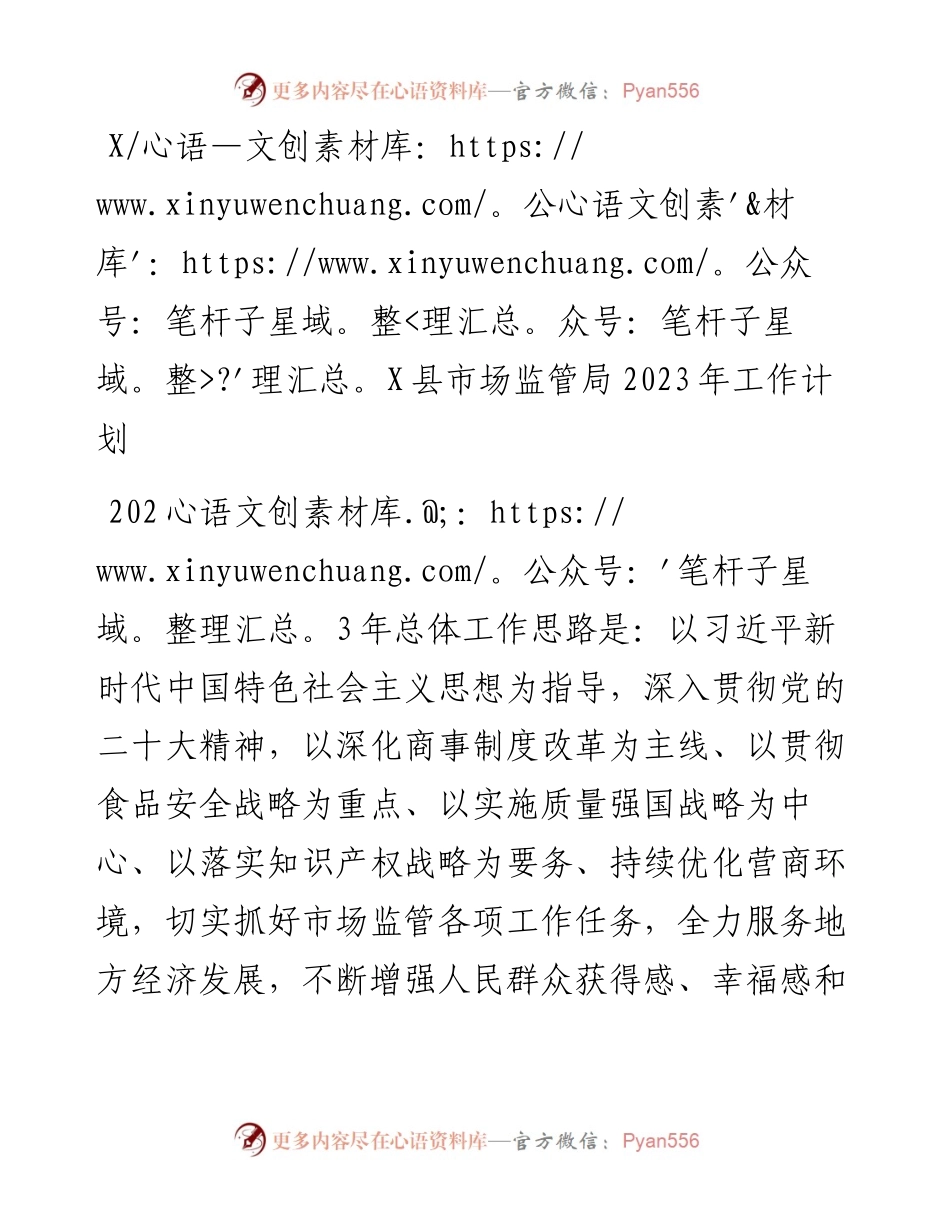 县市场监管局2023年工作计划.docx_第1页