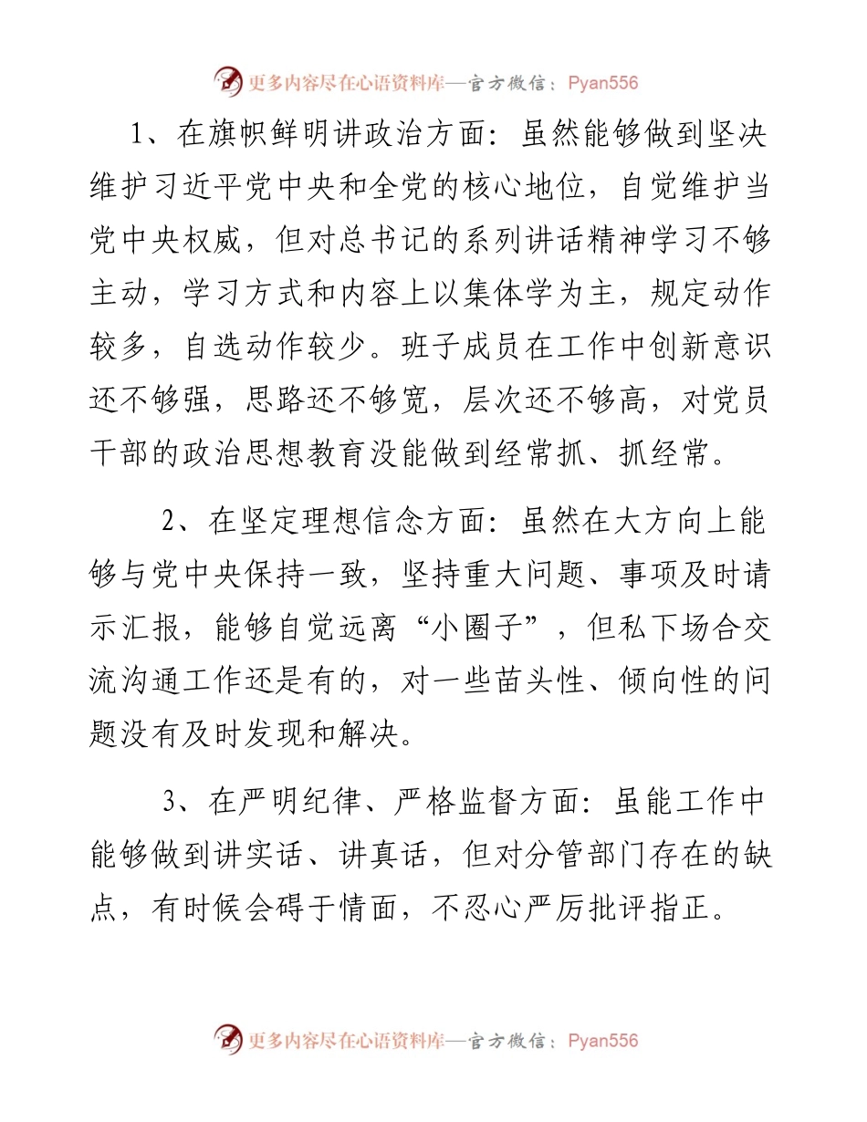 县政府党组班子警示教育专题民主生活会对照检查材料（2300字）.docx_第2页
