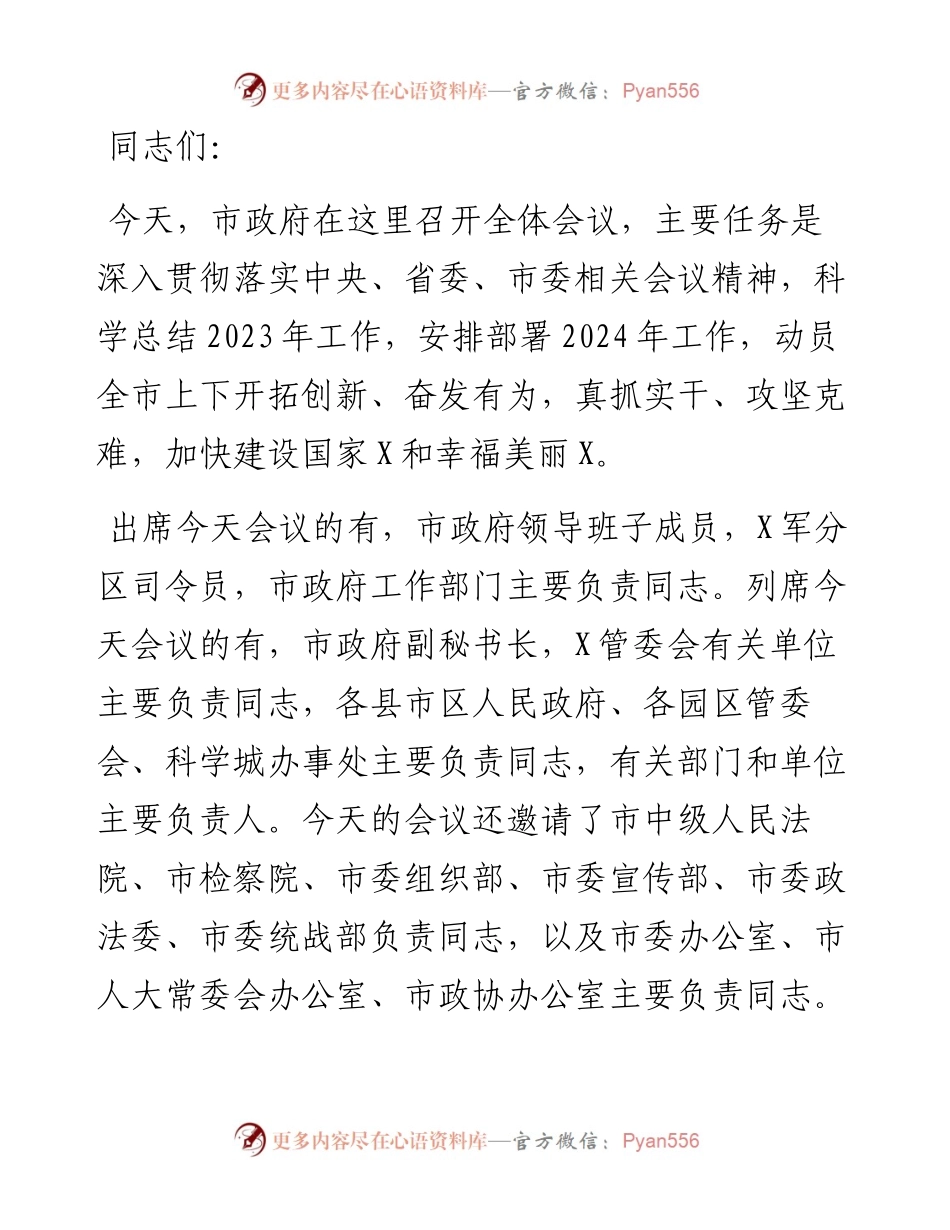 在2024年政府全体会议上的讲话.docx_第1页