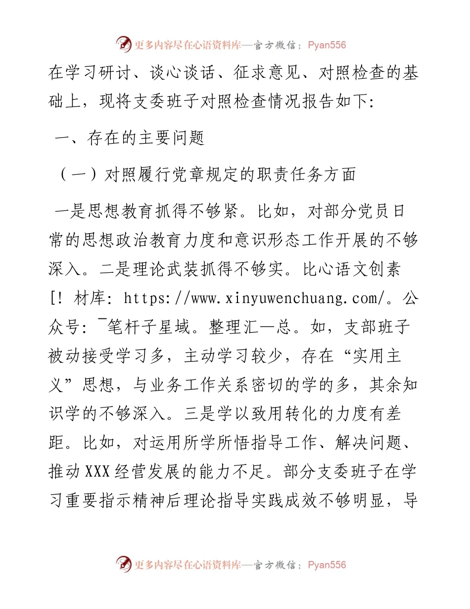 国企党支部度支委班子对照检查材料.docx_第2页