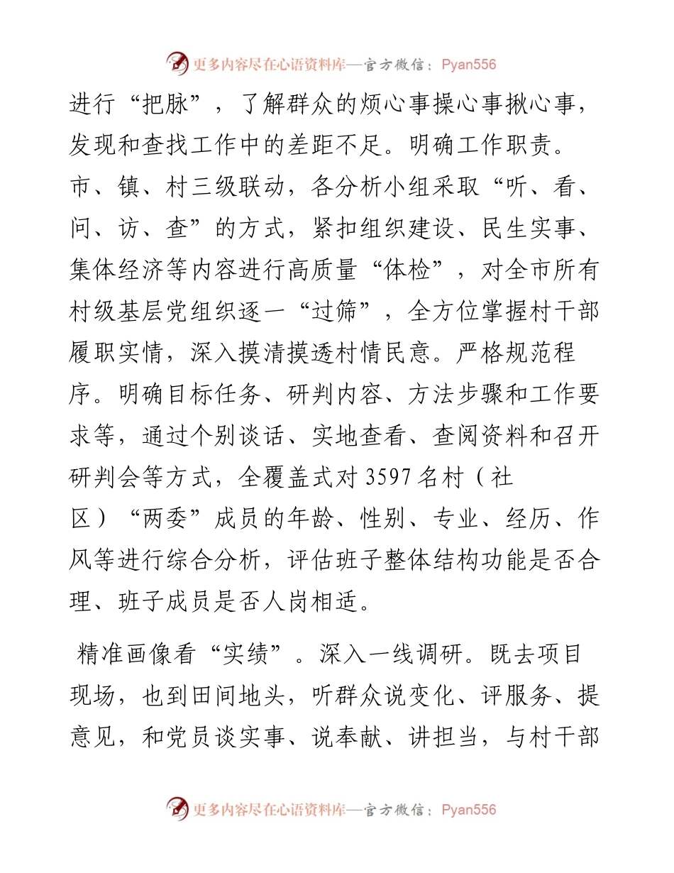 在全市村级班子届中分析研判工作推进会上的汇报发言.docx_第2页