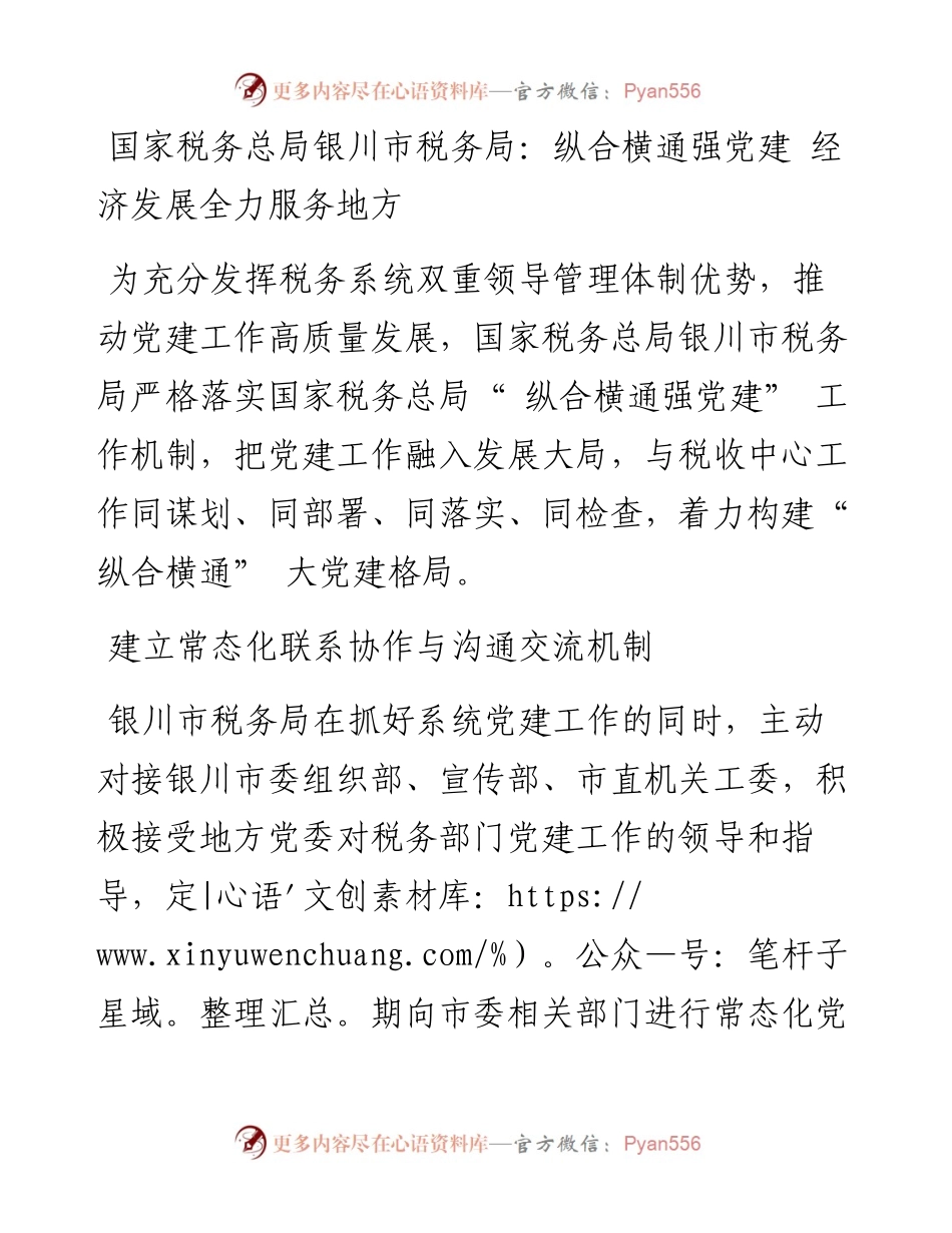 国家税务总局银川市税务局：纵合横通强党建 经济发展全力服务地方.docx_第1页