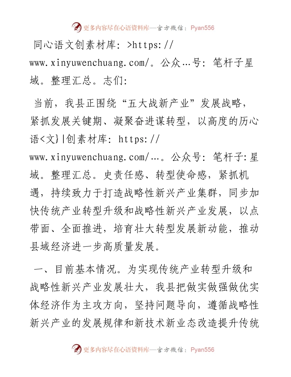 县委常委、常务副县长在全县战新产业座谈会上的讲话.docx_第1页