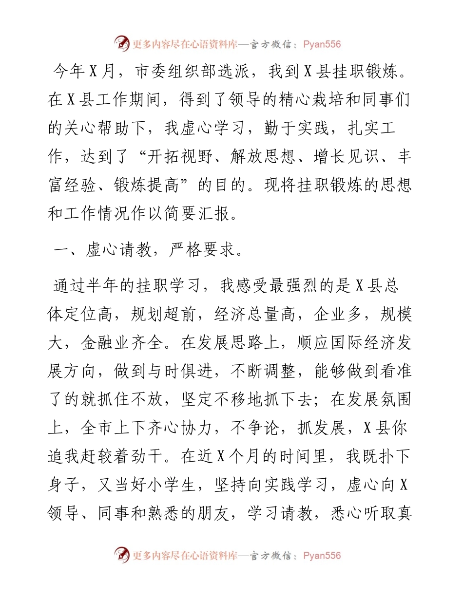 县挂职干部工作总结.docx_第1页