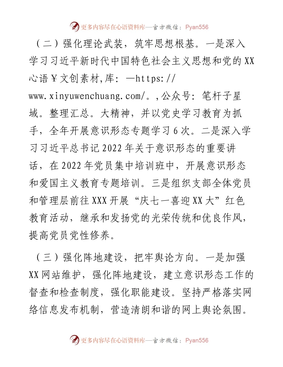 国企支部委员会履行意识形态工作责任制专题述职报告.docx_第2页