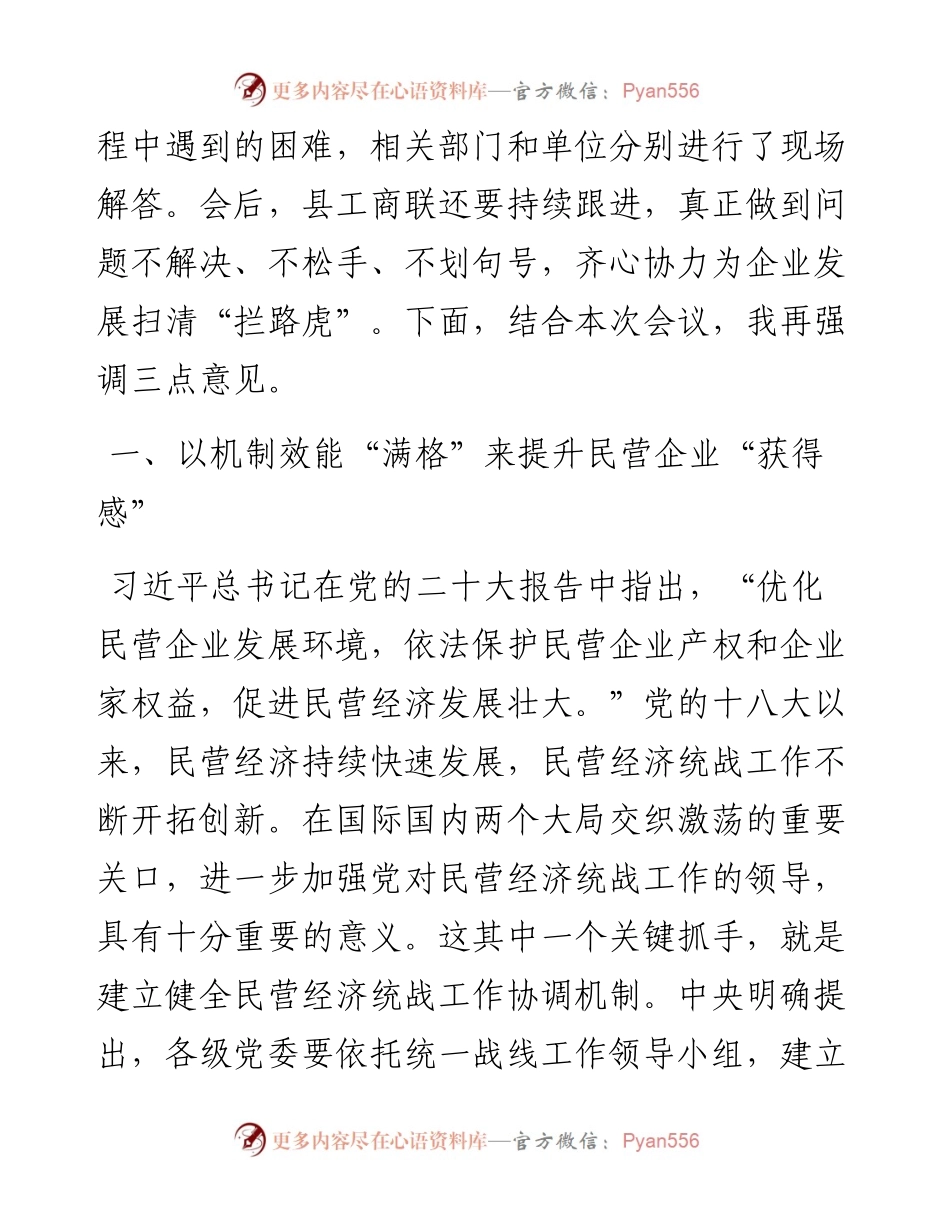 在全县民营经济统战工作协调机制会议暨非公企业家恳谈会上的讲话.docx_第2页