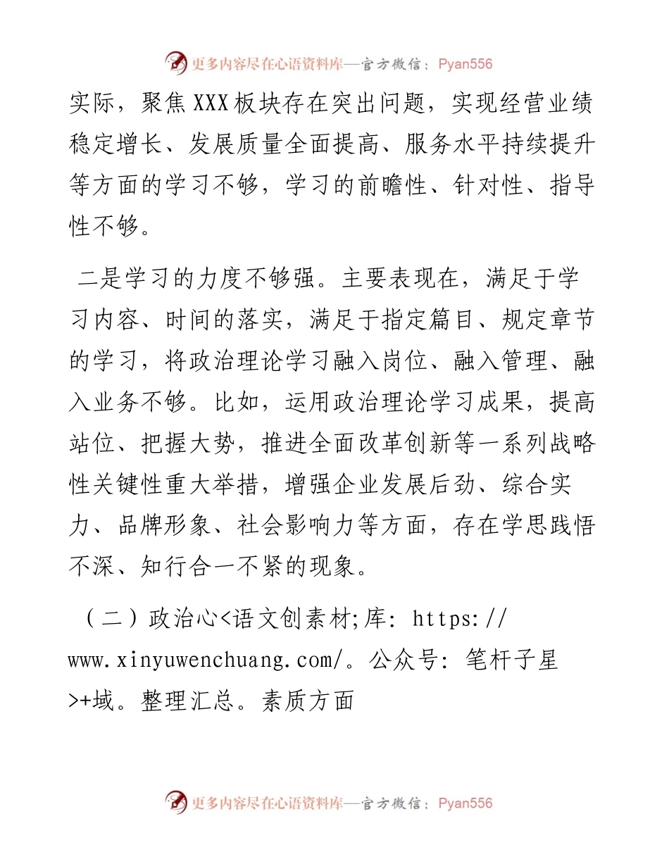 国企总经理主题教育专题组织生活会个人对照检查材料.docx_第2页