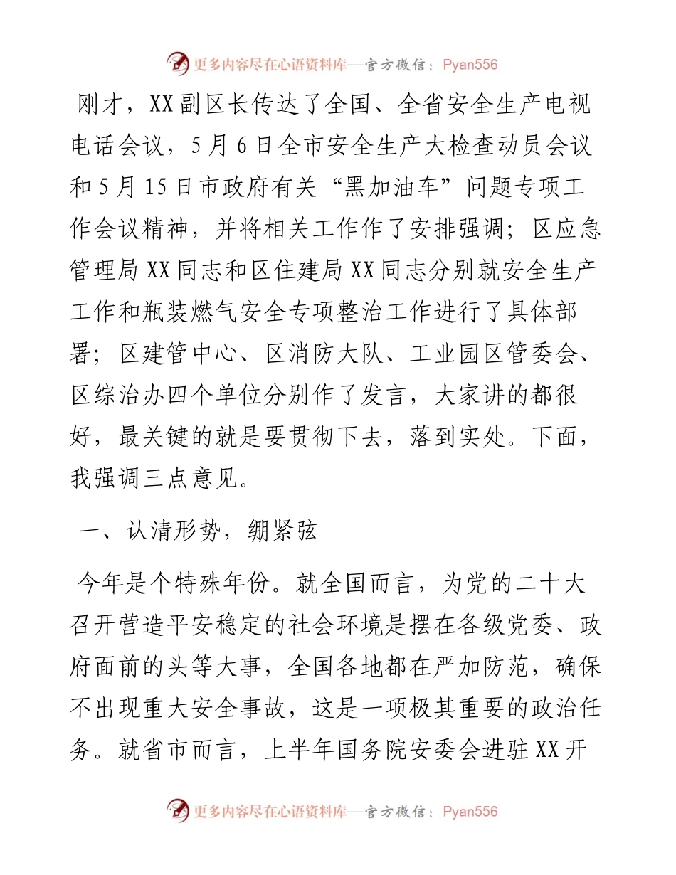 在全区安全生产大检查、“黑加油车”集中整治暨瓶装燃气安全专项整治动员会议上的讲话.docx_第2页