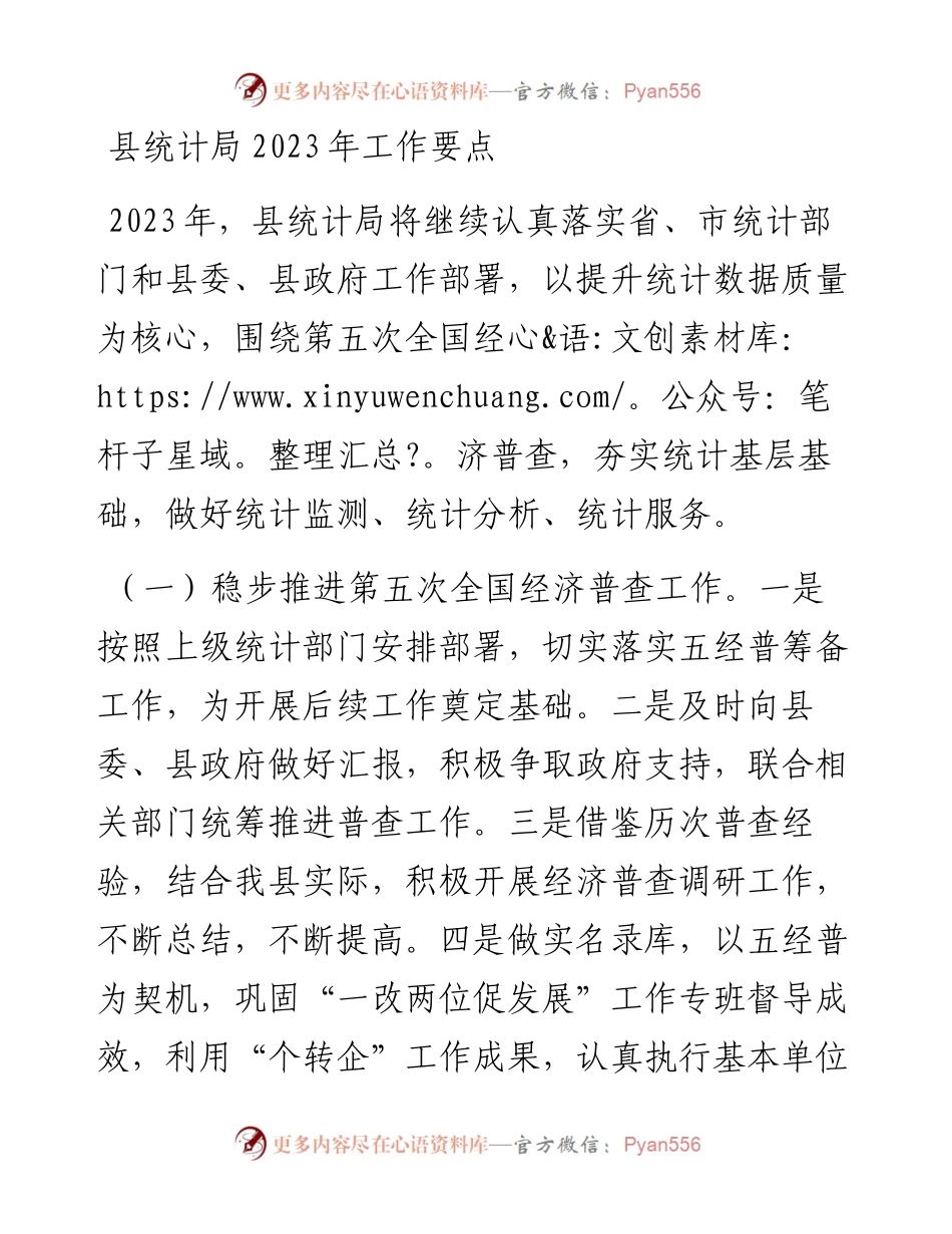 县统计局2023年工作要点.docx_第1页