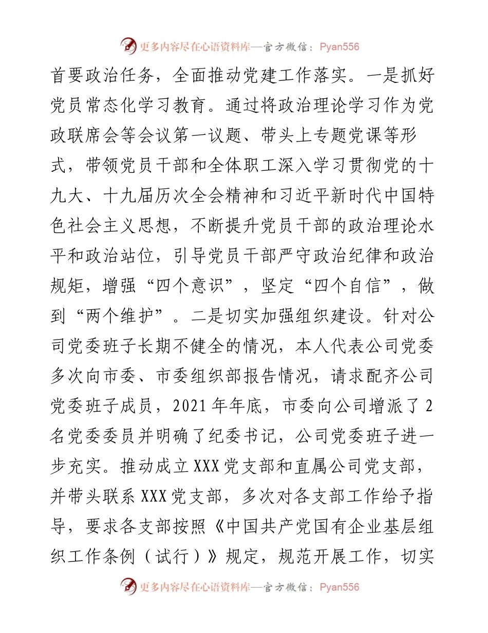 国企党委书记、董事长述职述廉述学报告.docx_第2页