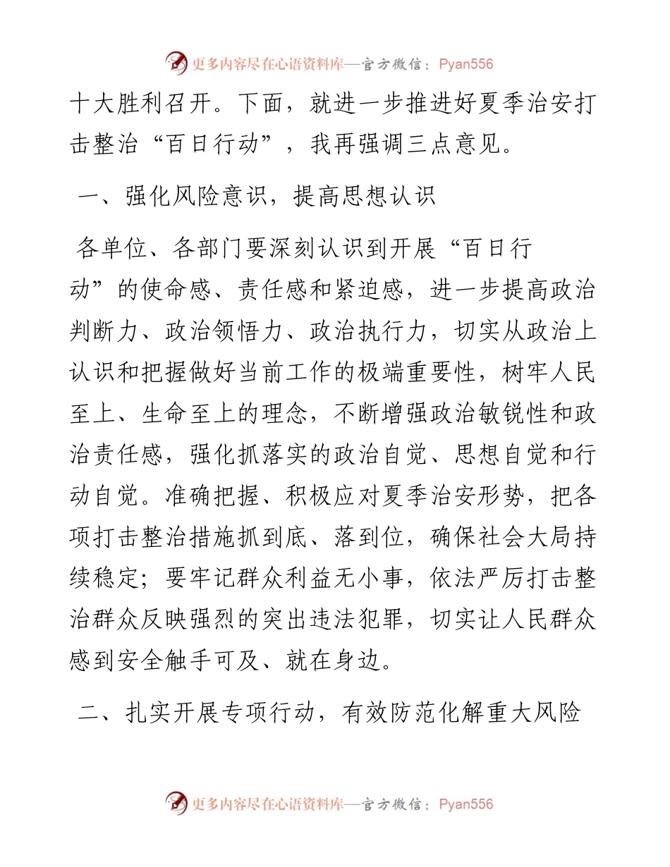 在公安机关夏季治安打击整治“百日行动”推进会上的讲话.docx_第2页