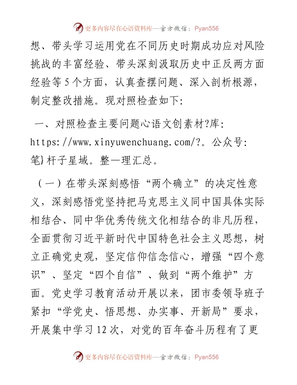 团委领导班子民主生活会对照检查材料.docx_第2页