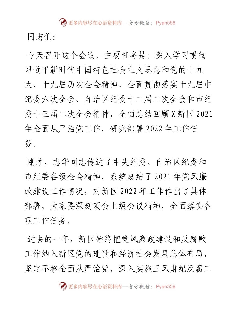 在X新区党风廉政建设工作会上的讲话.docx_第1页