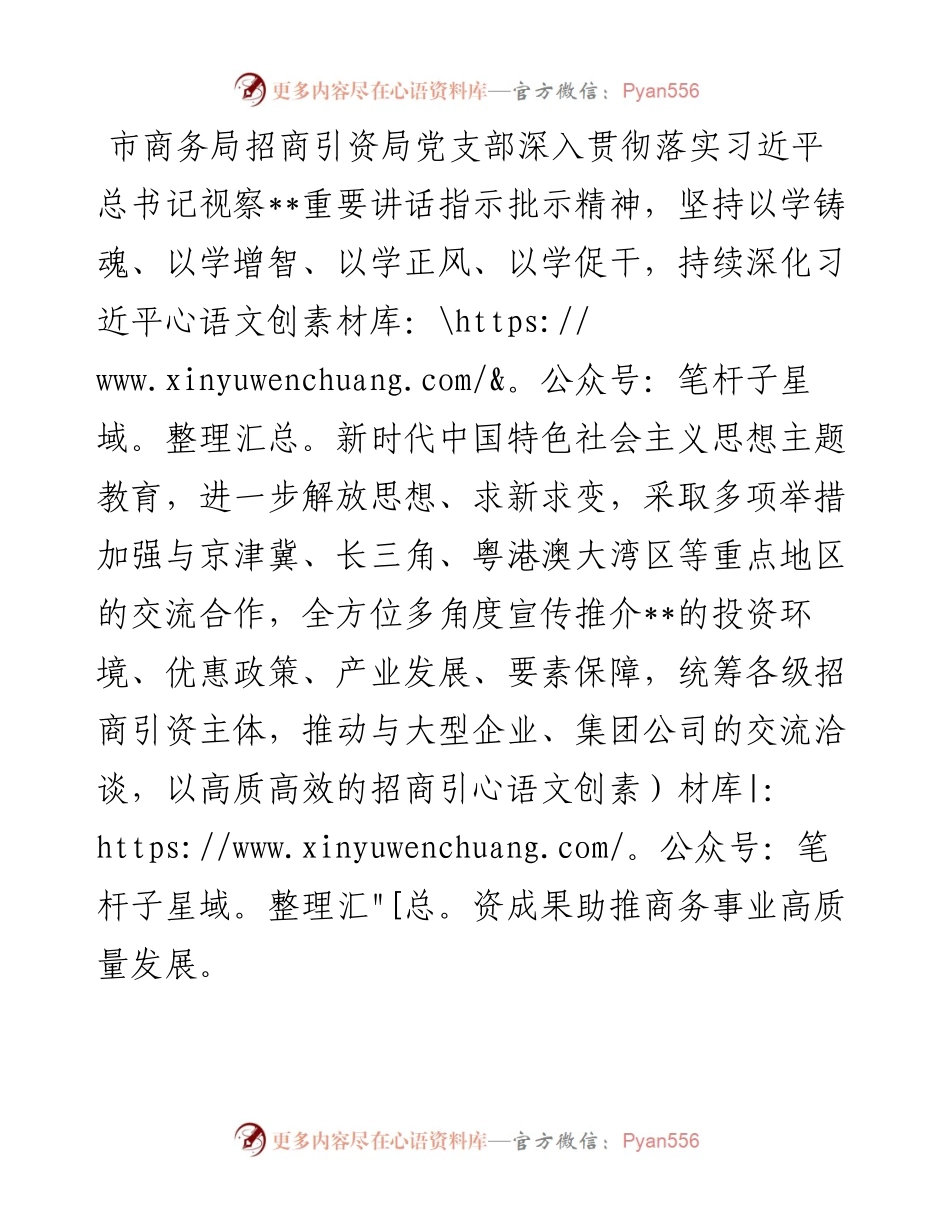 商务局在主题教育专题座谈会上的发言材料.docx_第1页