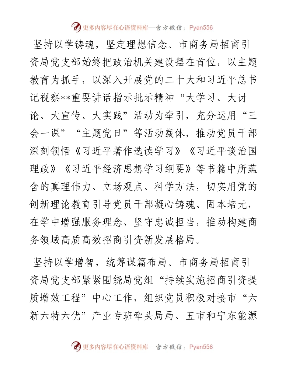 商务局在主题教育专题座谈会上的发言材料.docx_第2页