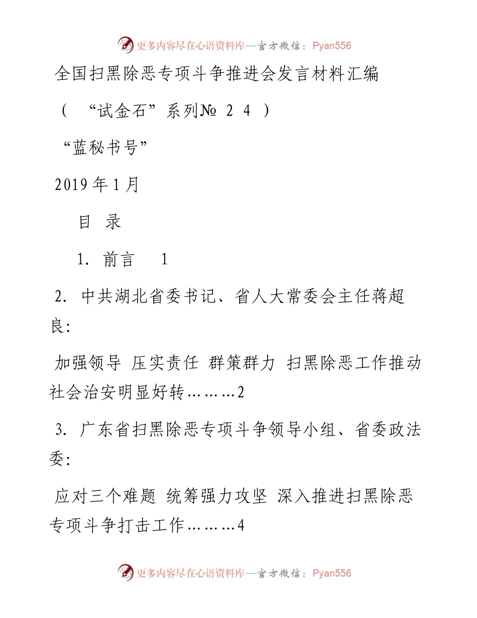 发言系列24（6篇）全国扫黑除恶专项斗争推进会发言材料汇编.docx_第1页
