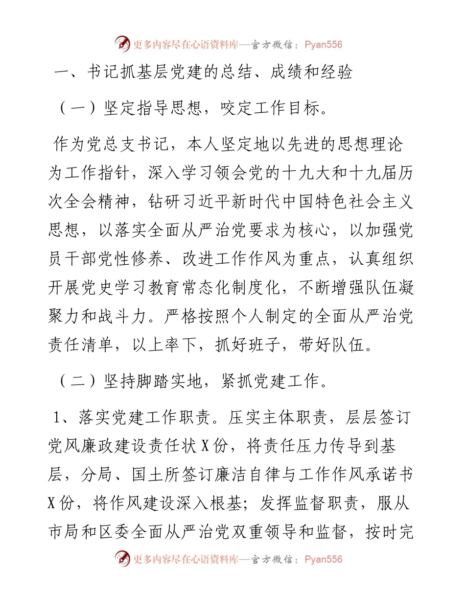 国土资源和规划分局党总支书记抓基层党建工作述职报告.docx_第1页