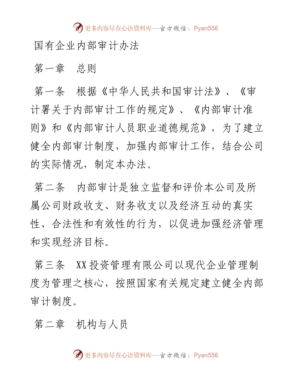 国有企业内部审计办法.docx_第1页