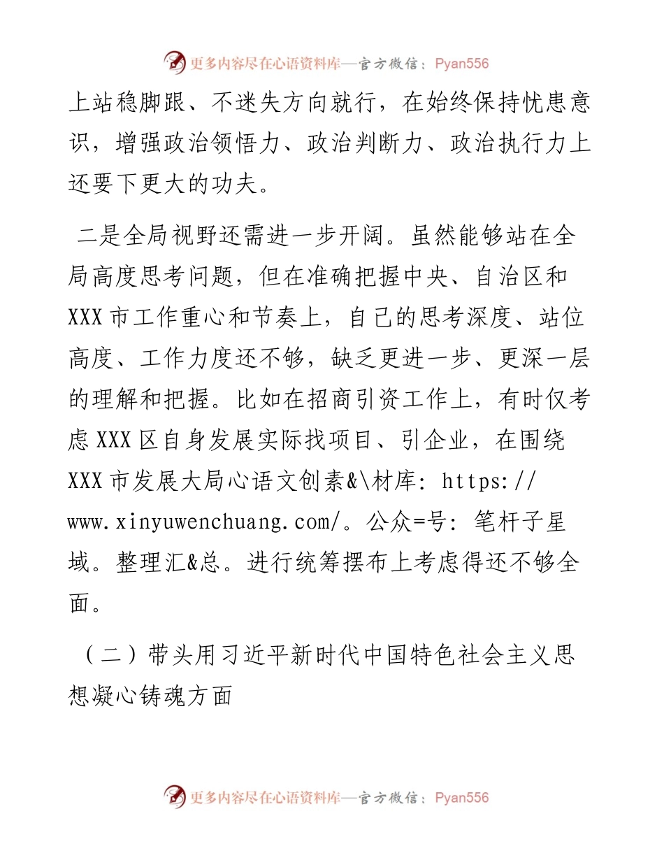 园区民主生活会领导个人对照检查材料.docx_第2页
