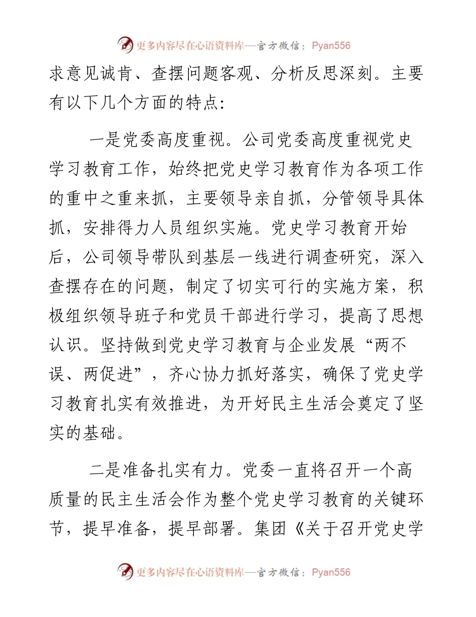 在公司领导班子党史学习教育专题民主生活会上的讲话_6.docx_第2页