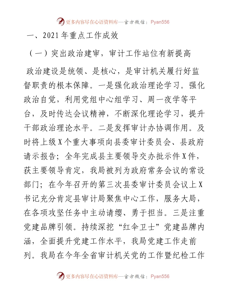 县审计局工作总结 及工作思路.docx_第1页