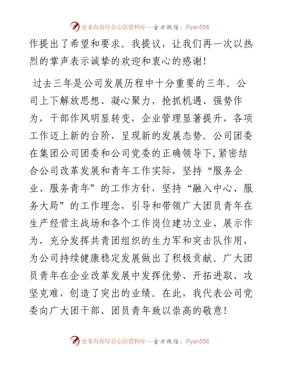 国企书记在公司团代会上的讲话.docx_第2页