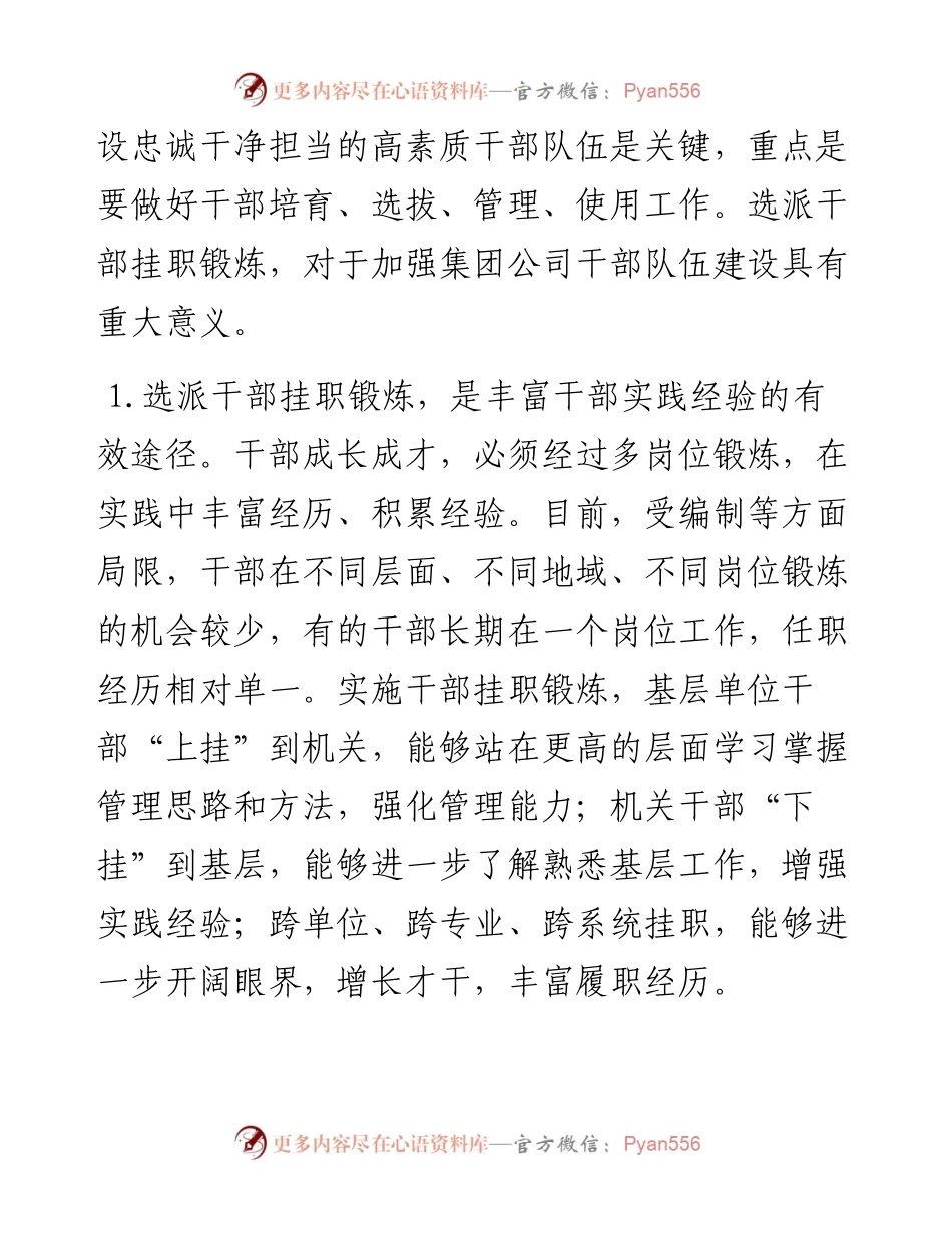 国企党委书记在干部挂职锻炼工作部署会议上的讲话.docx_第2页