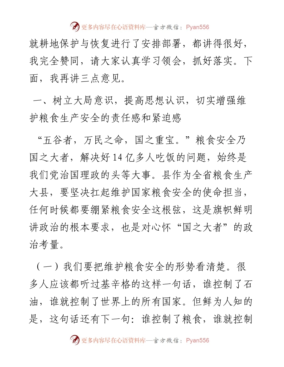 在全县粮食生产暨治理耕地抛荒工作会议上的讲话.docx_第2页