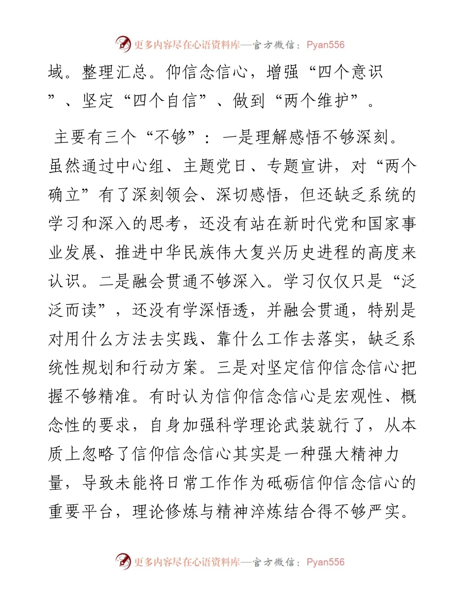 国企度民主生活会个人对照检查材料（党员干部）.docx_第2页