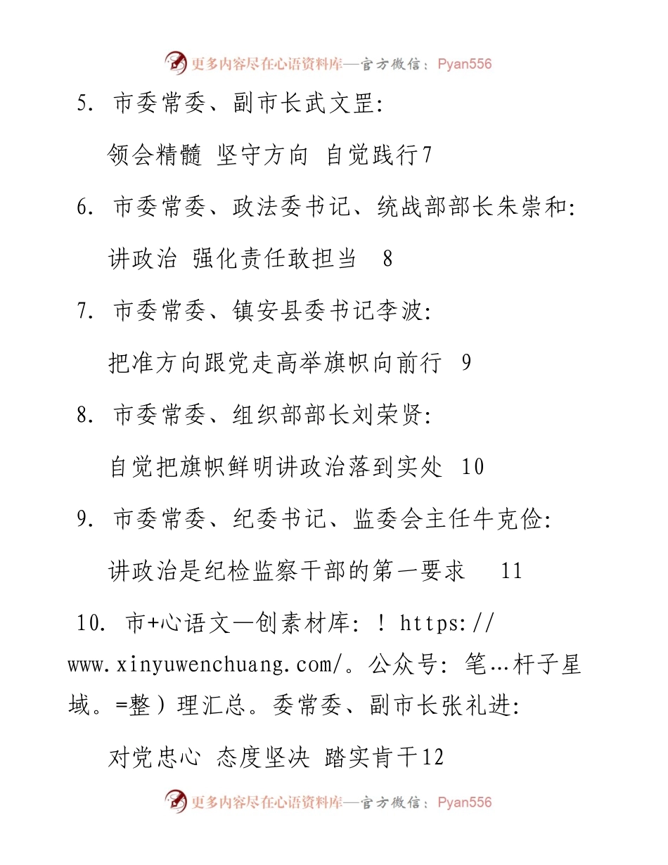 发言系列49（11篇）商洛市委常委班子“讲政治、敢担当、改作风”专题教育“讲政治”交流研讨发言材料汇编.docx_第2页