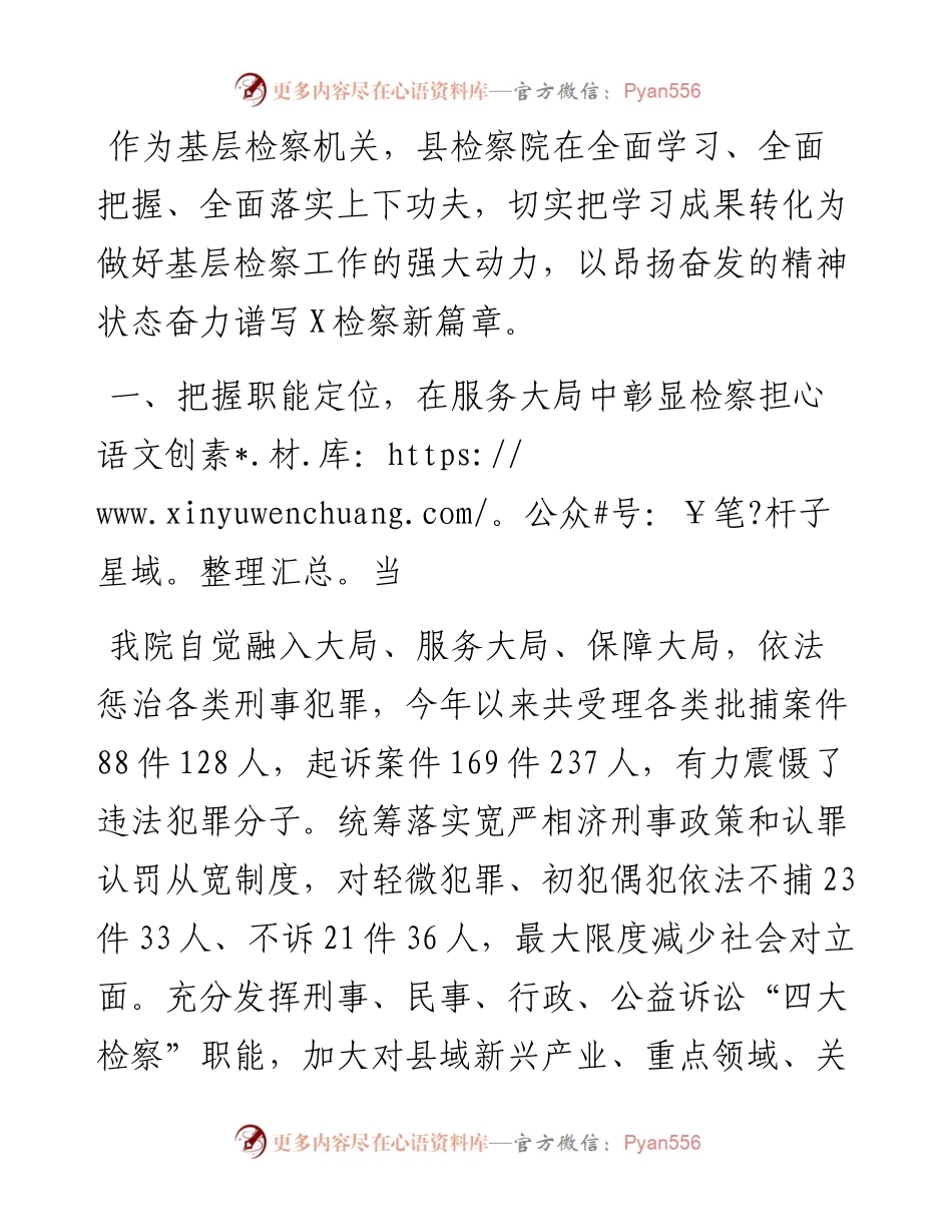 县检察院党组书记、检察长“深入贯彻习近平法治思想 高质效履行法律监督职责”研讨材料.docx_第1页