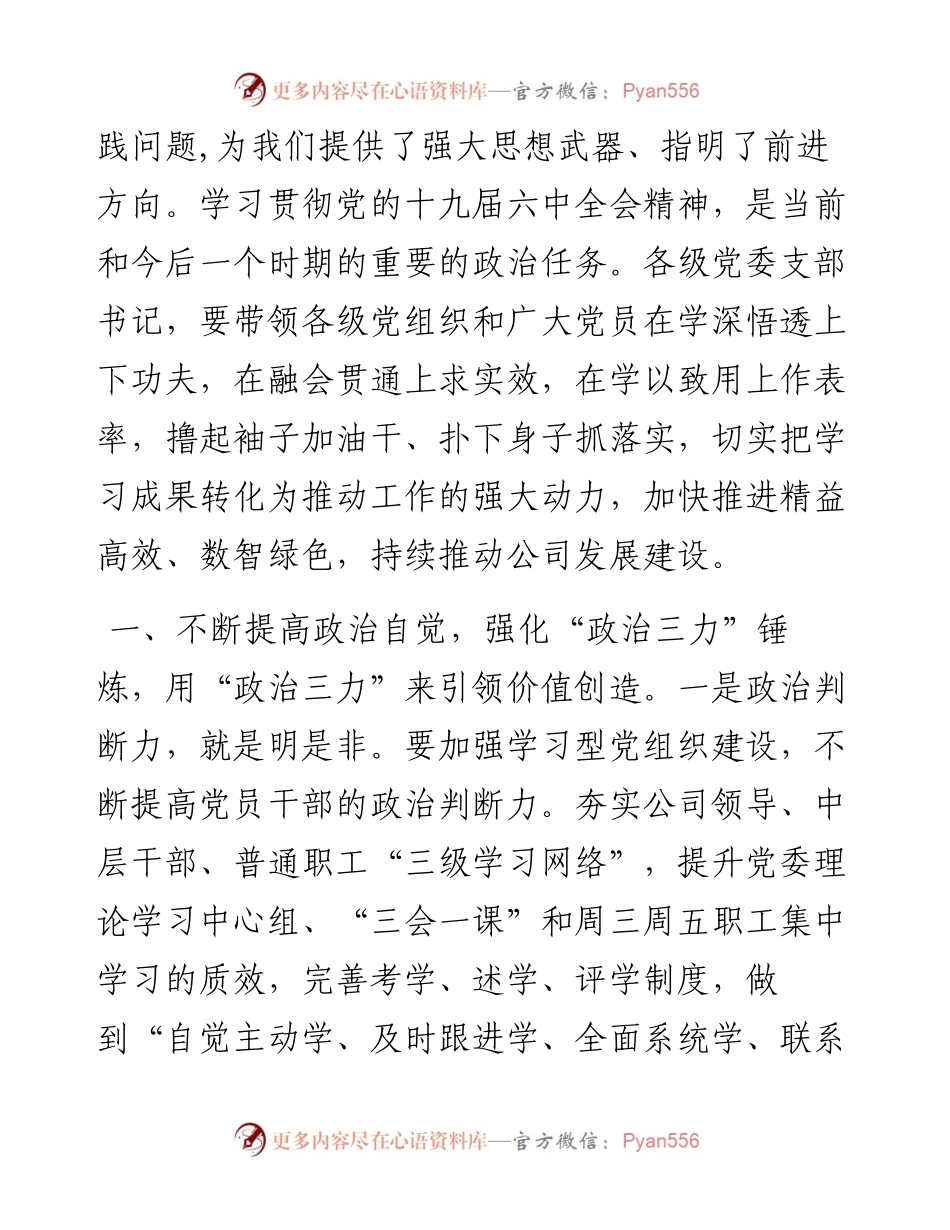 国企党委书记在集团党建工作会议上的讲话：运用党的十九届六中全会精神来指导集团发展.docx_第2页