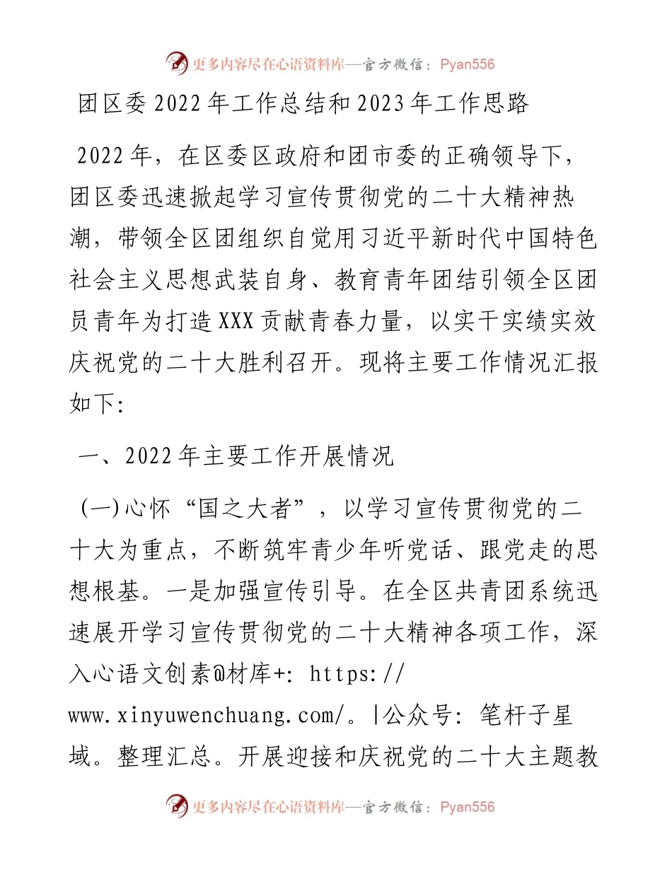 团区委工作总结和2023年工作思路.docx_第1页