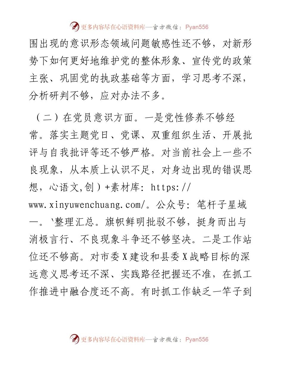 县纪委监委党员干部度组织生活会检视剖析材料.docx_第2页