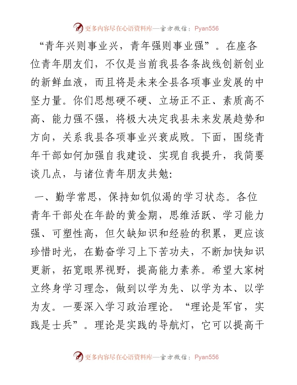 在全县青年干部座谈会上的讲话.docx_第2页