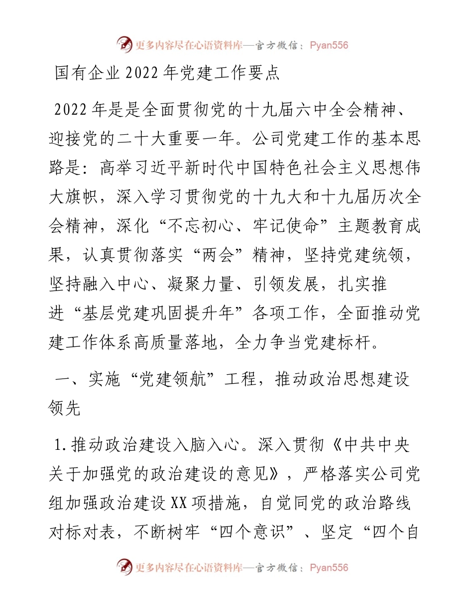 国有企业党建工作要点.docx_第1页