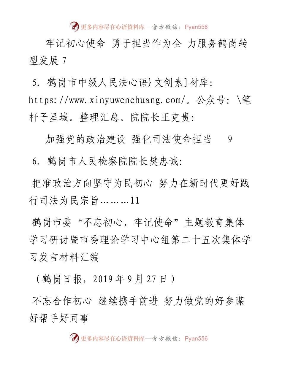 发言系列173（6篇）鹤岗市委“不忘初心、牢记使命” 主题教育集体学习发言材料汇编.docx_第2页